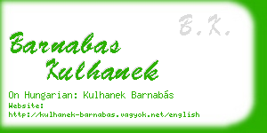 barnabas kulhanek business card